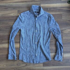 DESOTO Luxury Line Blue Casual Button Down Shirt